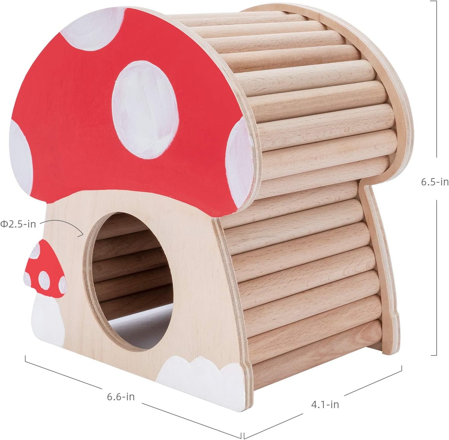 Hamster House W/Climbing Ladder: for Dwarf Hamsters Gerbils Mice or Similar-Sized Pets (Mushroom-Shaped)