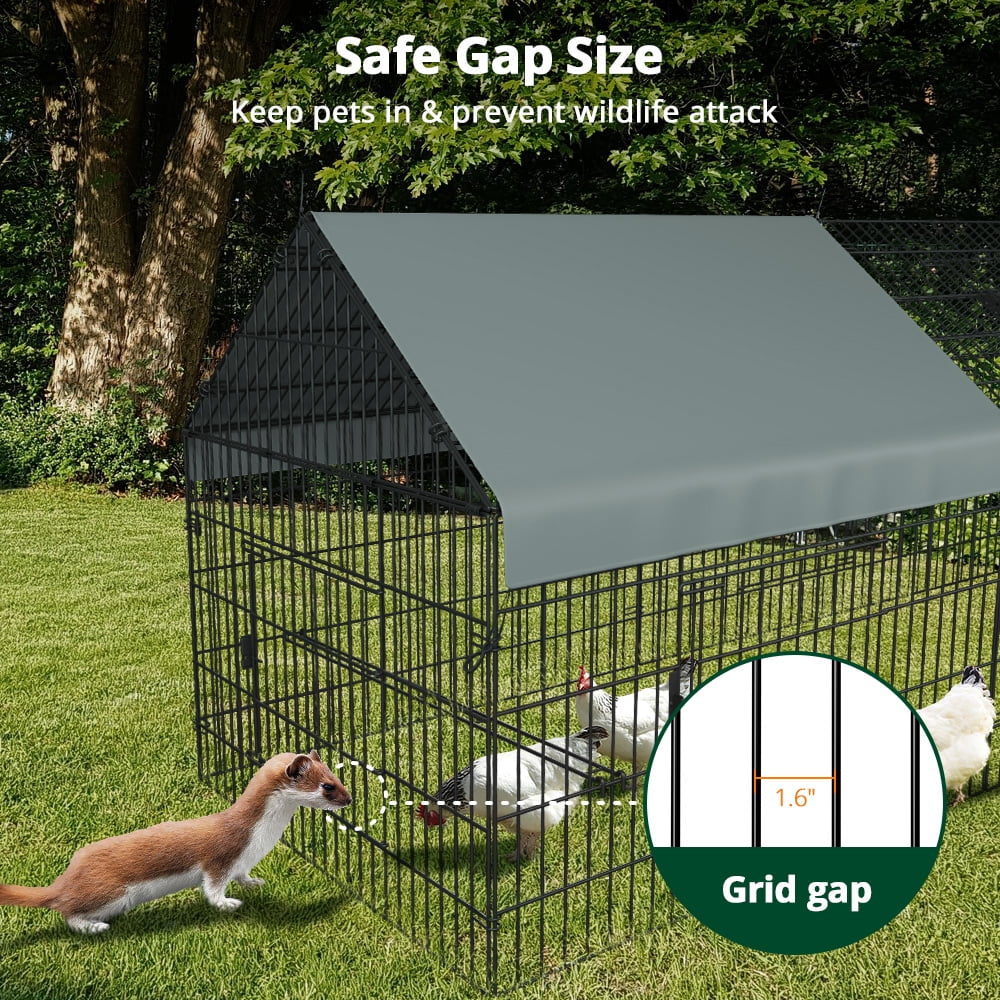 86''X40''Chicken Coop Large Metal Chicken Cage House Waterproof