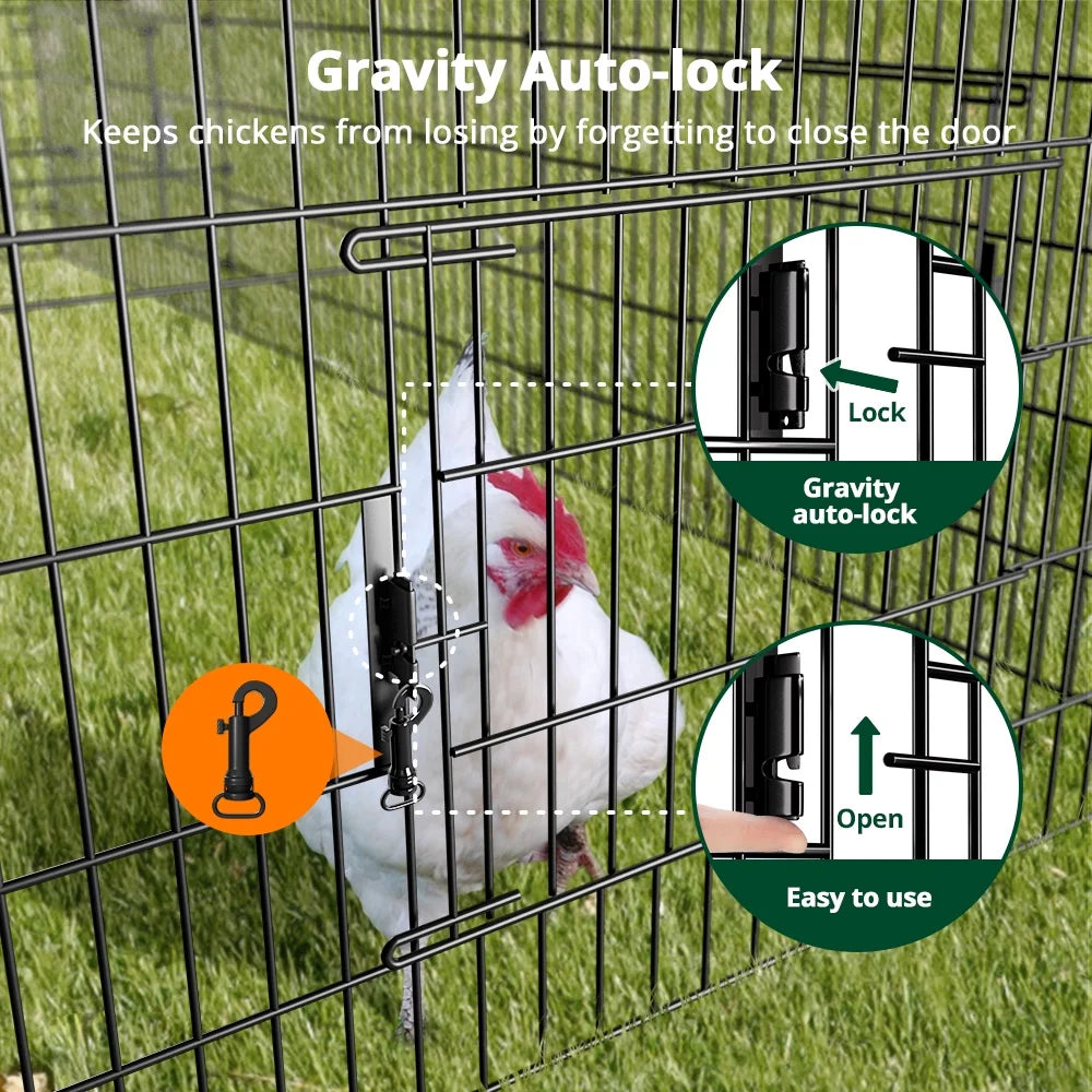 86''X40''Chicken Coop Large Metal Chicken Cage House Waterproof