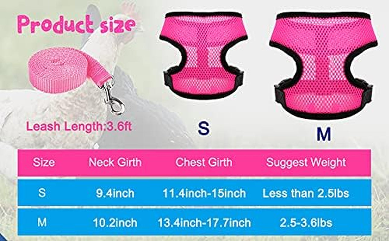 Adjustable Chicken Harness with Leash Elastic Comfortable Breathable Pet Harness for Duck Goose Hen Traning Walking,Medium
