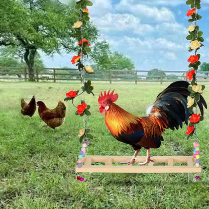 Chicken Swing Toy Natural Wood Handmade Single-Plank Bridge Chicken Parrot Small and Medium-Sized Pet Toy Stand Toy Bird Swing Toy Chicken Coop Accessories for Chicken