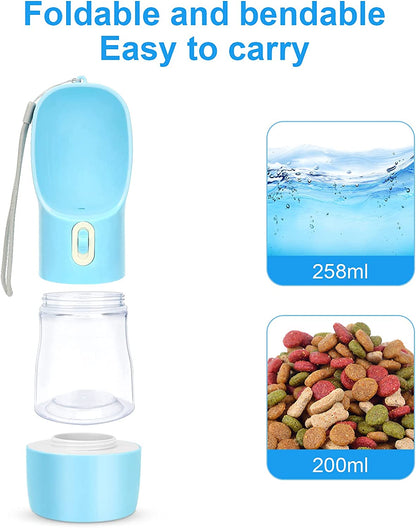 AquaPup Go - Portable Dog Water Bottle with Food Container