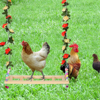 Chicken Swing Toy Natural Wood Handmade Single-Plank Bridge Chicken Parrot Small and Medium-Sized Pet Toy Stand Toy Bird Swing Toy Chicken Coop Accessories for Chicken