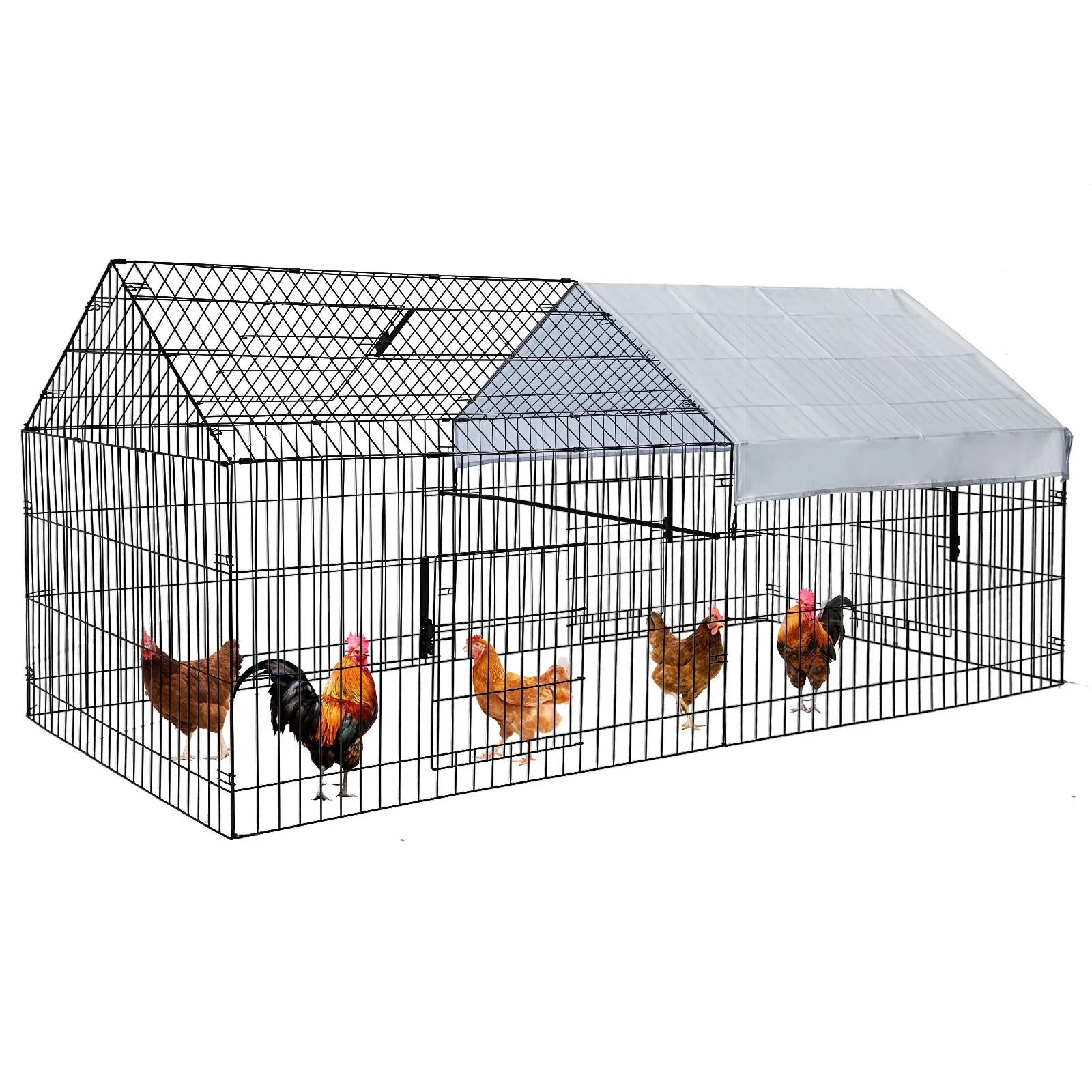 86''X40''Chicken Coop Large Metal Chicken Cage House Waterproof