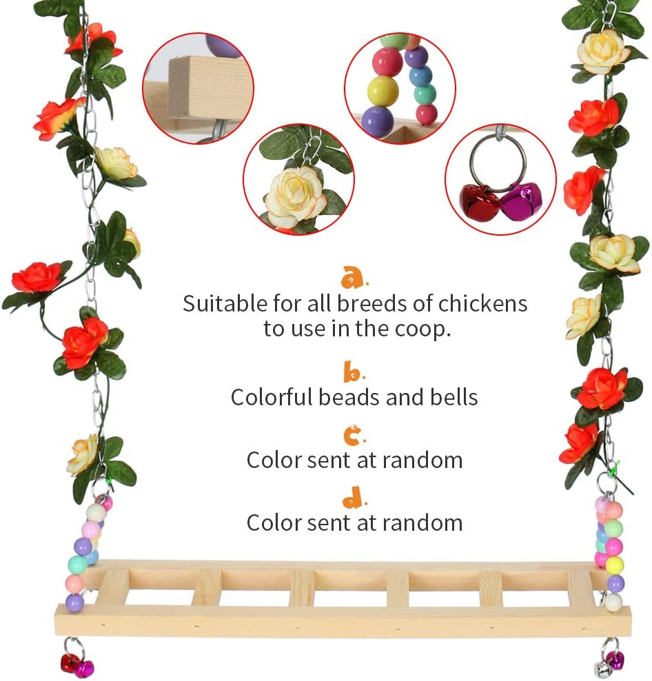 Chicken Swing Toy Natural Wood Handmade Single-Plank Bridge Chicken Parrot Small and Medium-Sized Pet Toy Stand Toy Bird Swing Toy Chicken Coop Accessories for Chicken