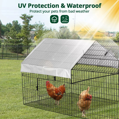86''X40''Chicken Coop Large Metal Chicken Cage House Waterproof