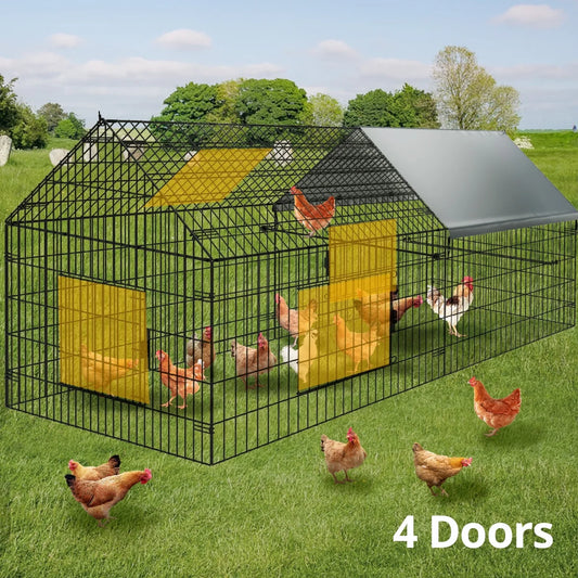 86''X40''Chicken Coop Large Metal Chicken Cage House Waterproof