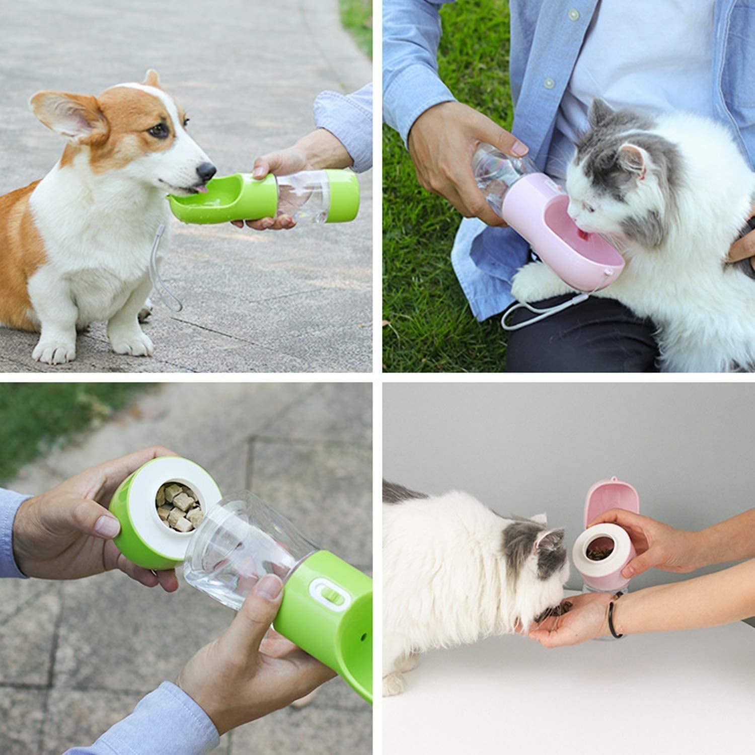 AquaPup Go - Portable Dog Water Bottle with Food Container