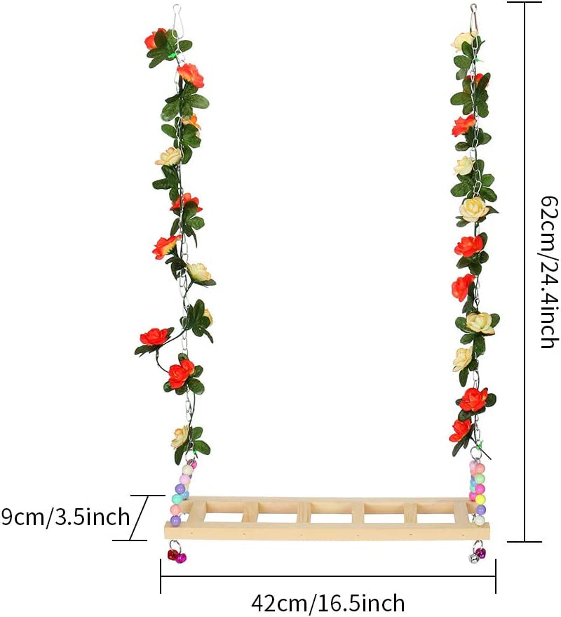 Chicken Swing Toy Natural Wood Handmade Single-Plank Bridge Chicken Parrot Small and Medium-Sized Pet Toy Stand Toy Bird Swing Toy Chicken Coop Accessories for Chicken