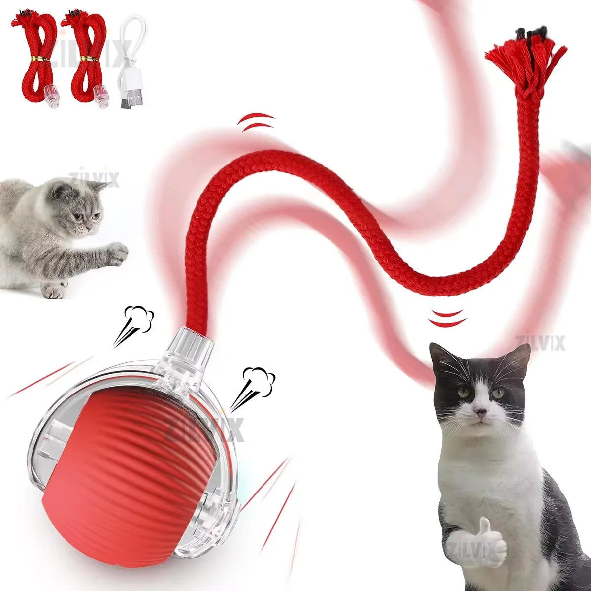 PawsPlay Auto Rolling Cat Ball