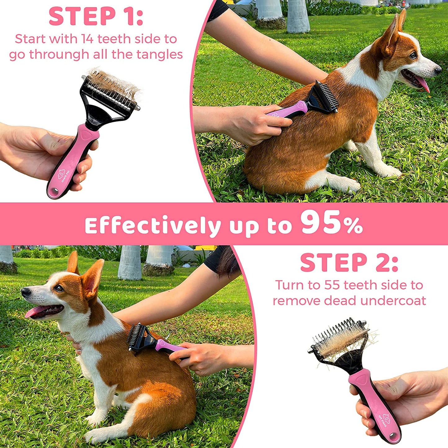 FurWhisker Pro - Dual-Sided Pet Grooming Brush