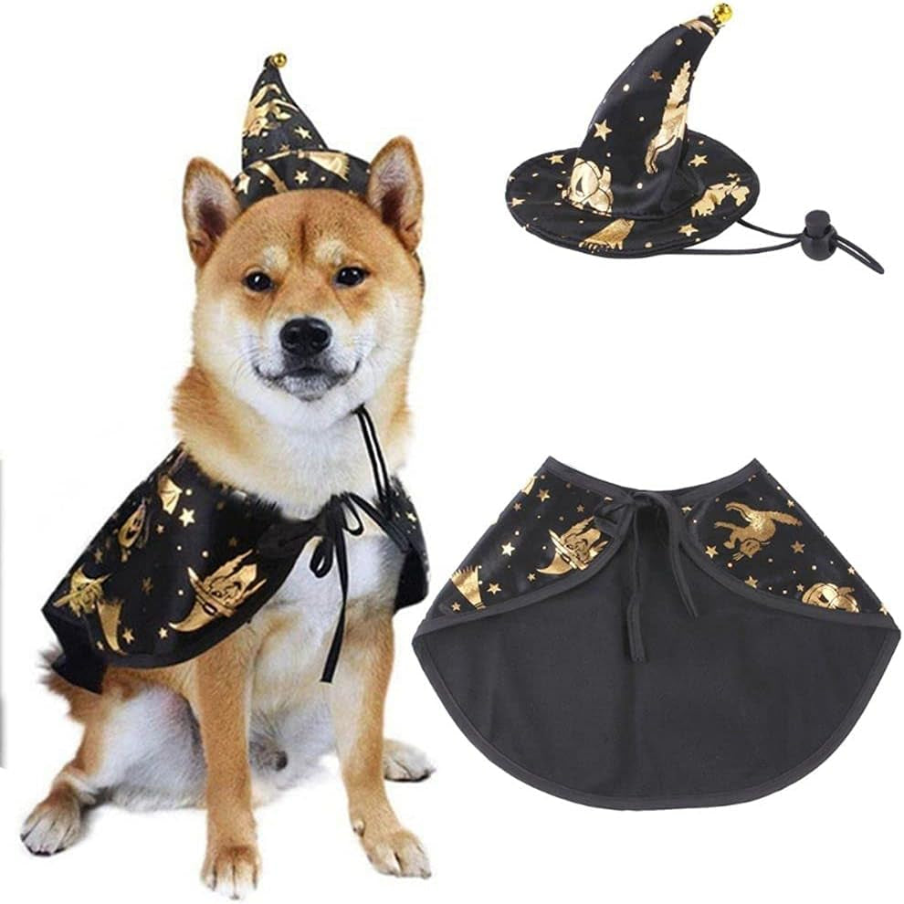 Pet Accessories Party Dressing Cloak Halloween Apparels Puppy Collar Dog Halloween Set Pet Halloween Costume(M)