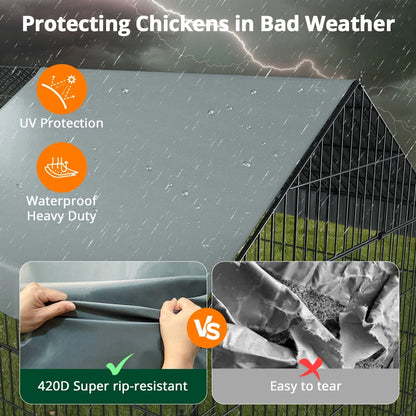 86''X40''Chicken Coop Large Metal Chicken Cage House Waterproof