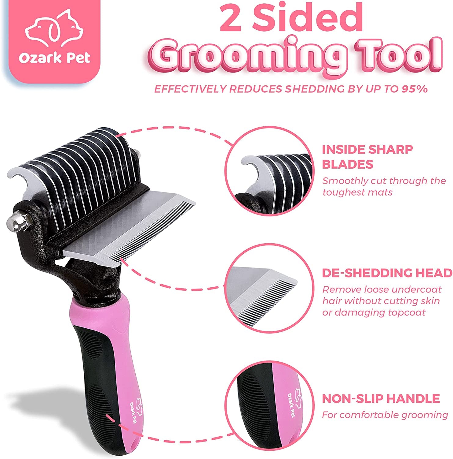 FurWhisker Pro - Dual-Sided Pet Grooming Brush